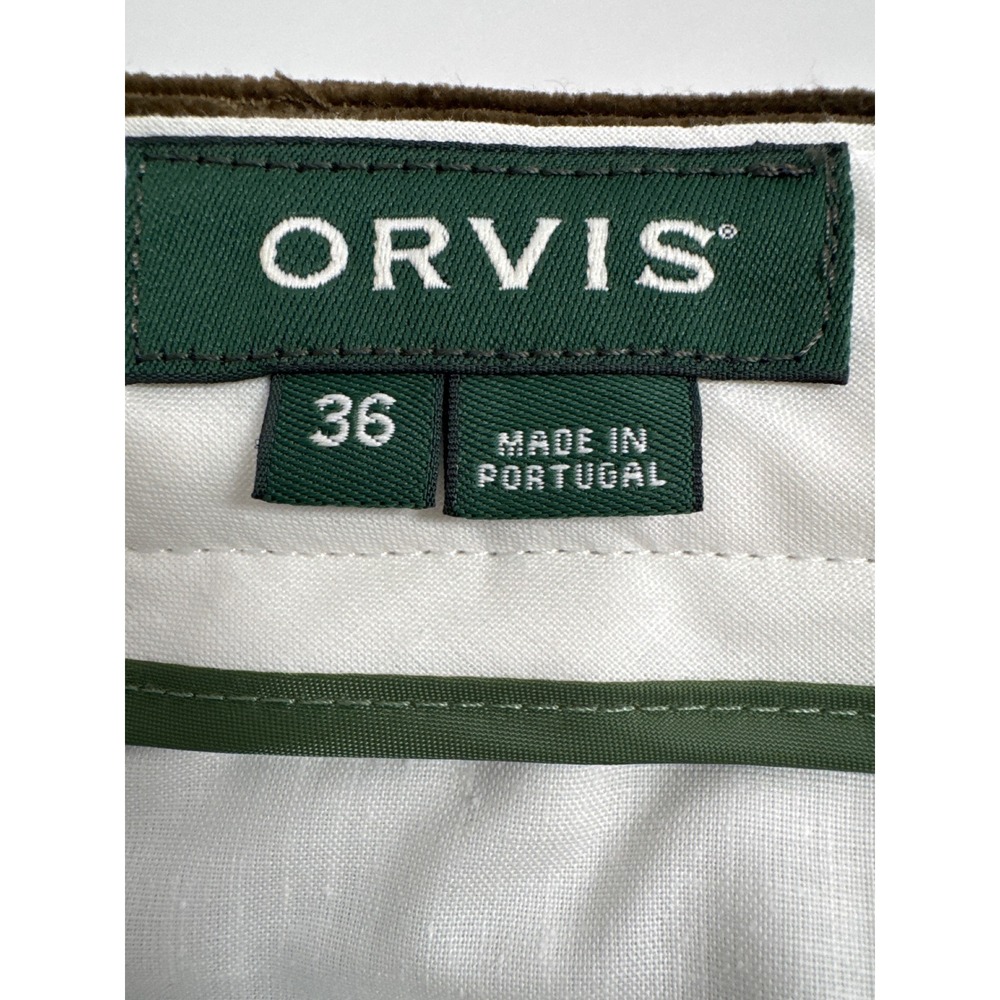 Orvis Brisbane Moss Corduroy Pants Mens 36x31 Olive Green Straight Leg Portugal - Picture 3 of 7